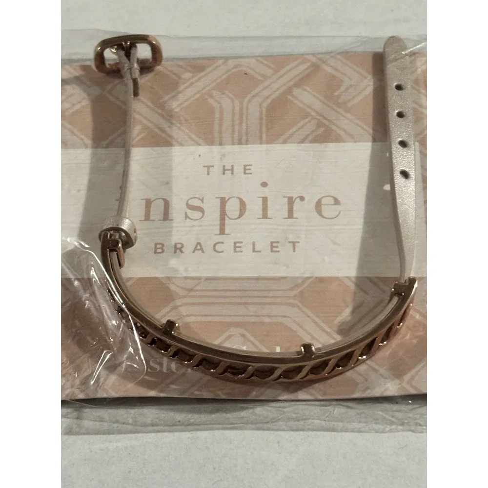 Stella &‎ Dot 2 Bracelets 1 Pink & 1 Tan Strength & Inspire Gold Toned New